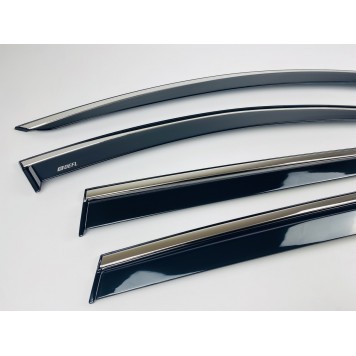 Дефлекторы окон Renault Duster II 2018+ с нерж. хром полоской-4